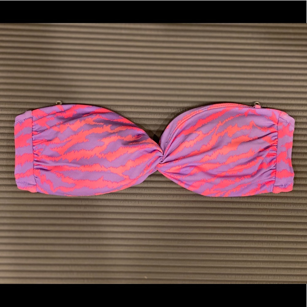 Neon Pink & Purple Animal Print Swim Top